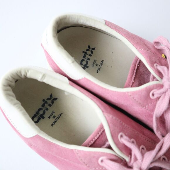 Aprix Men's 41 US 8 Suede Sneakers Lace Up Pink Made In Portugal - Picture 8 of 12